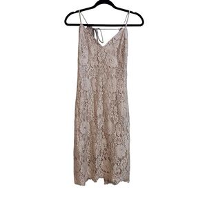 Elegant Lace Slip Dress in Cream
